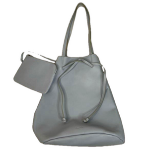 Steven Alan Dylan Leather Drawstring Tote Purse Skyway Blue